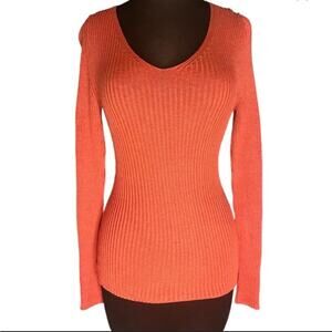 Peruvian Connections Cozy Pima Cotton Ribbed Knit Sweater Womens Size S Capsule